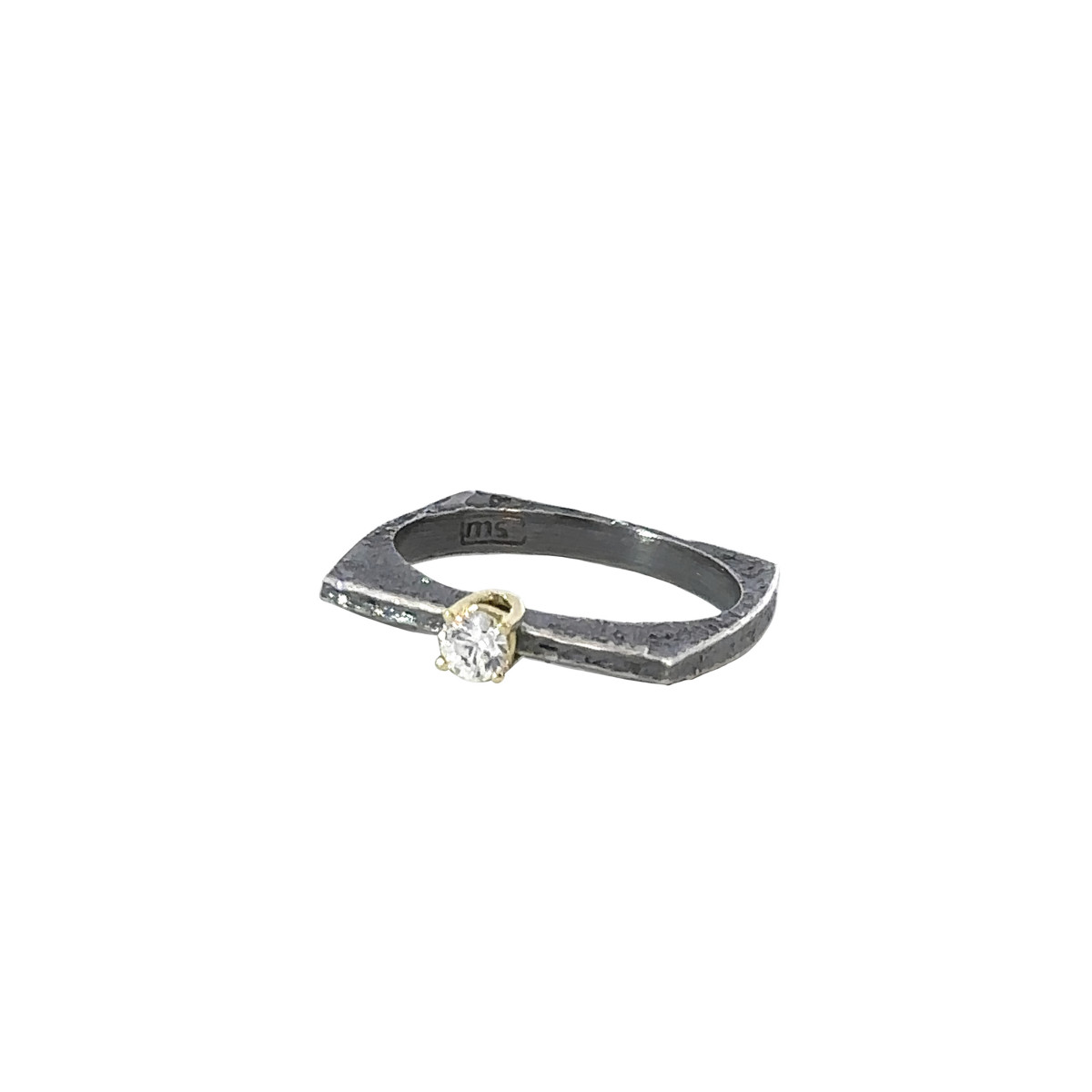 Eco-friendly silver, gold and brilliant ring