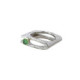 Silver, gold and emerald ring