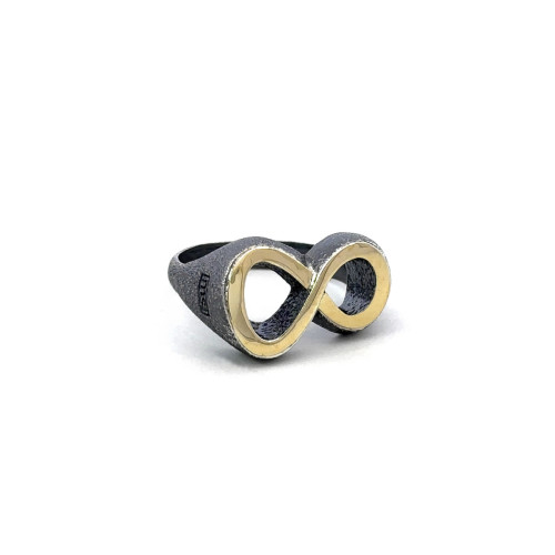 Silver and gold ring