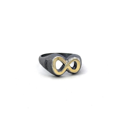 Silver and gold ring